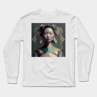 A Fractal Portrait of an Asian Woman Long Sleeve T-Shirt